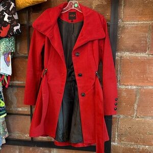 Yoki Vibrant Red Trench Coat